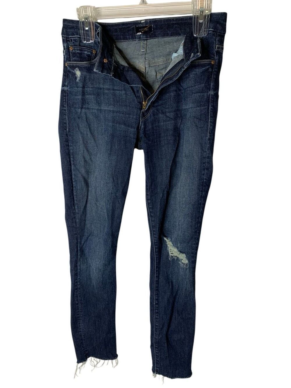 MOTHER High Waisted Looker Ankle Fray Cat Attack jeans women's size 27